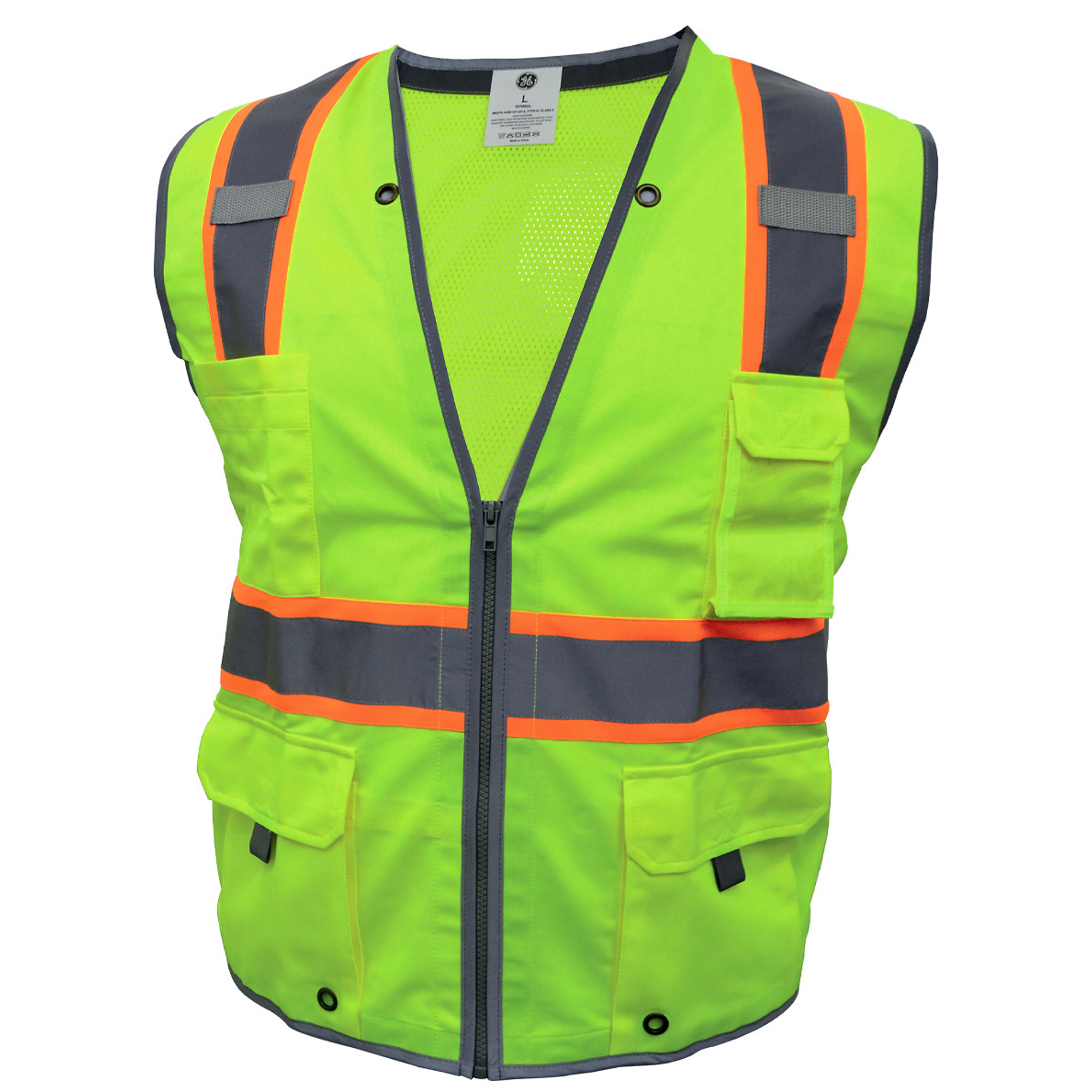 General Electric Green Engineer Vest W/Contrast Trims 8 Pocket, L